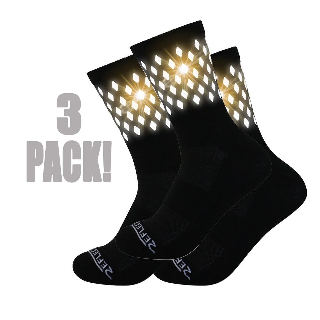 3pack THIN Reflective Running Socks for Men and Women Etsy