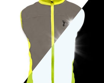 Reflective Cycling Vest, Hi Vis Windproof Packable Safety Vest for Night Cycling and Running