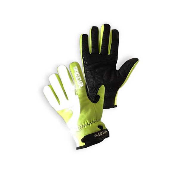 Fluorescent Reflective Winter Gloves - High Viz for Cycling, Running, and Walking - Waterproof Design for Men & Women