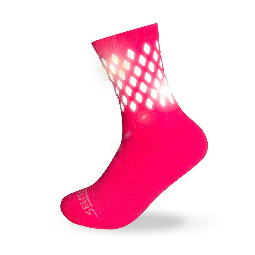 Neon Pink Reflective Running Socks for Women Womens Socks Athletic Sock