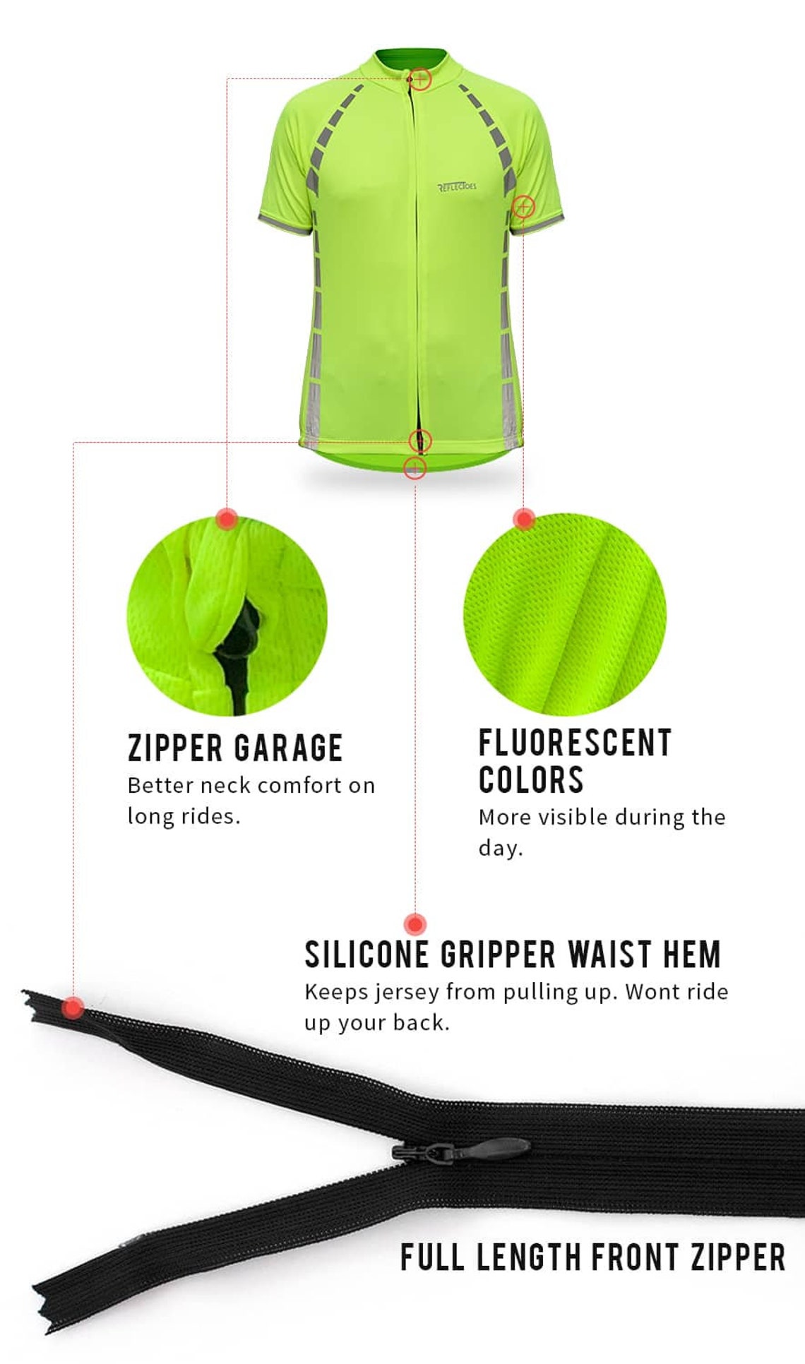 Reflectoes High Visibility Cycling Jersey Reflective Hiviz Cycling