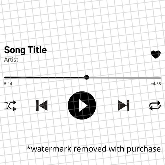 Spotify Music Player SVG JPG PNG Audio Control Song Etsy