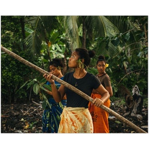 Picking Mosooi Flowers, Polynesian Art, Samoan Print, Fine Art Photography, Cooking, Samoa, Birthday Gift