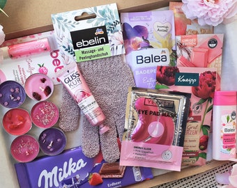 Spa Gift Basket for Mom, Christmas Present for her, Body Skin Care Package Candles, Birthday Pamper Box, Thinking of you relaxation gift