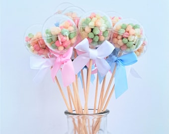 Faveurs d'invité de douche de bébé - premier anniversaire - garçon fille - décoration de table de révélation de genre bleu rose - déco de fête - pièce maîtresse de bouquet de bonbons