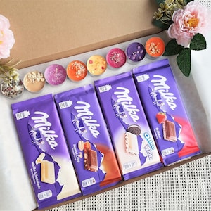 Milka Chocolate Gift Box, Hug in a Box, Chocolate Hamper, Wishing Well, Milka Chocolate Bar, Thank you Gift Box, Snack Bars, Milka Lover