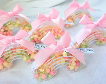 SET Rainbow Baby Shower Guest Favors, New Born Souvenirs, Pink Blue Gender Reveal Candy Boxes, Girl Boy First Birthday Decoration Presents