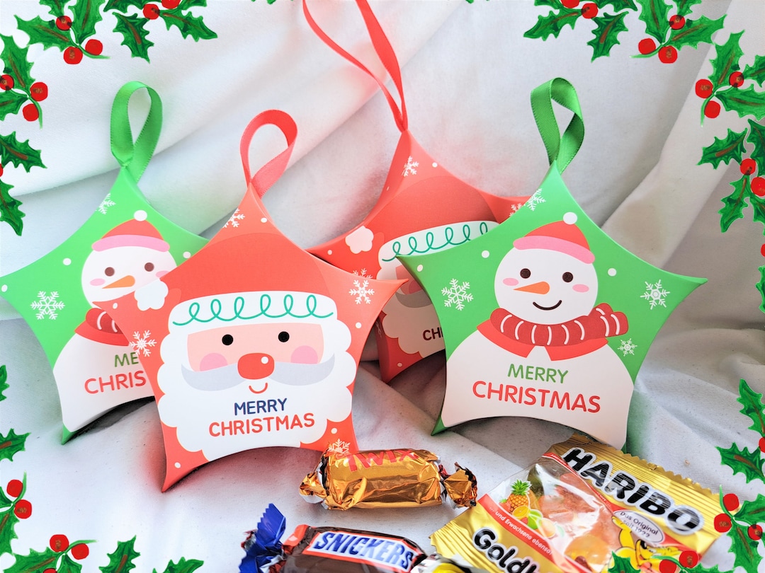 2x Christmas Tree Ornaments Hangers Paper Candy Boxes Etsy
