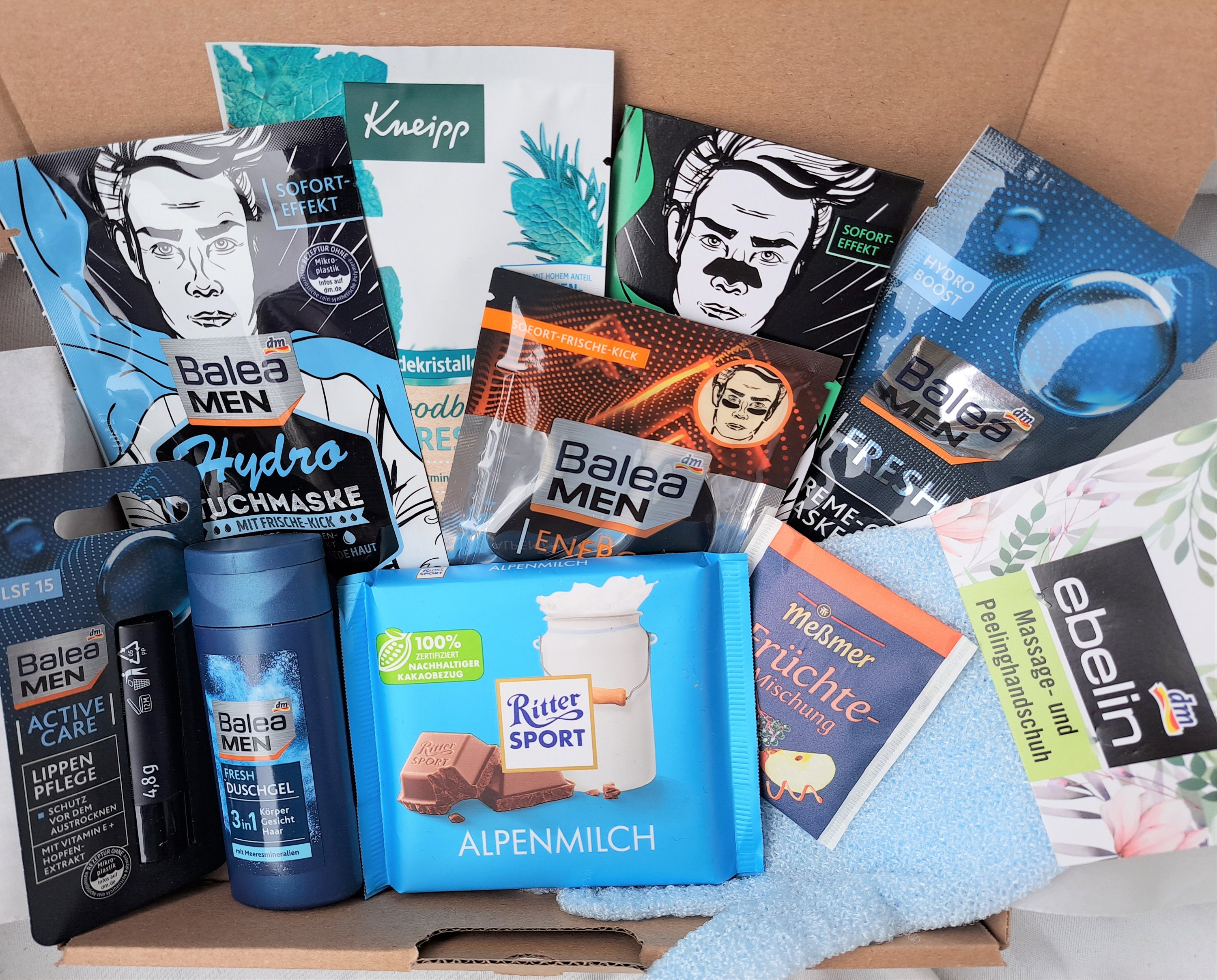 Weihnachts-Geschenkbox für Ihn, Spa-Geschenk-Set für Männer, Self-Care-Geschenk für Freund, Geburtstagsgeschenkidee, Gute Besserung Geschenk, Anti-Stress-Kit