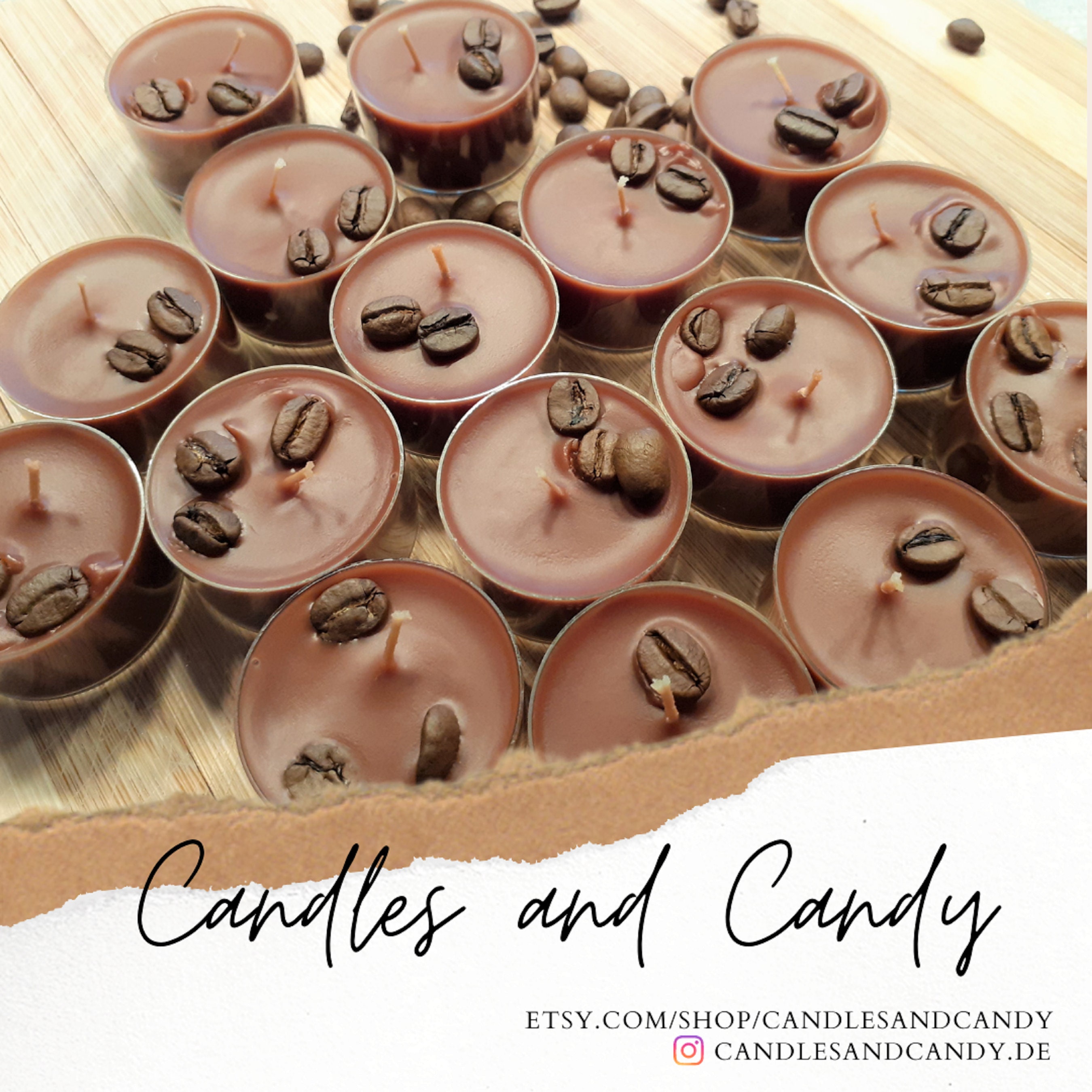 Coffee Bean Tea Lights Cafe Mocha Scented Candles Aromatic Etsy