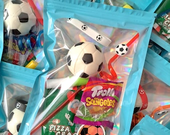 Football Themed Prefilled Party Bags, Kids Boy Birthday Gifts Favors, Sports Fan Premade filled Goodie Presents, Candy Gadgets, Goal Fillers