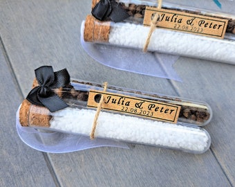 5x Salt and Pepper Wedding Favors , Bride and Groom Test Tubes Party Guest Gifts , Personalized Anniversary Souvenirs, Together Forever