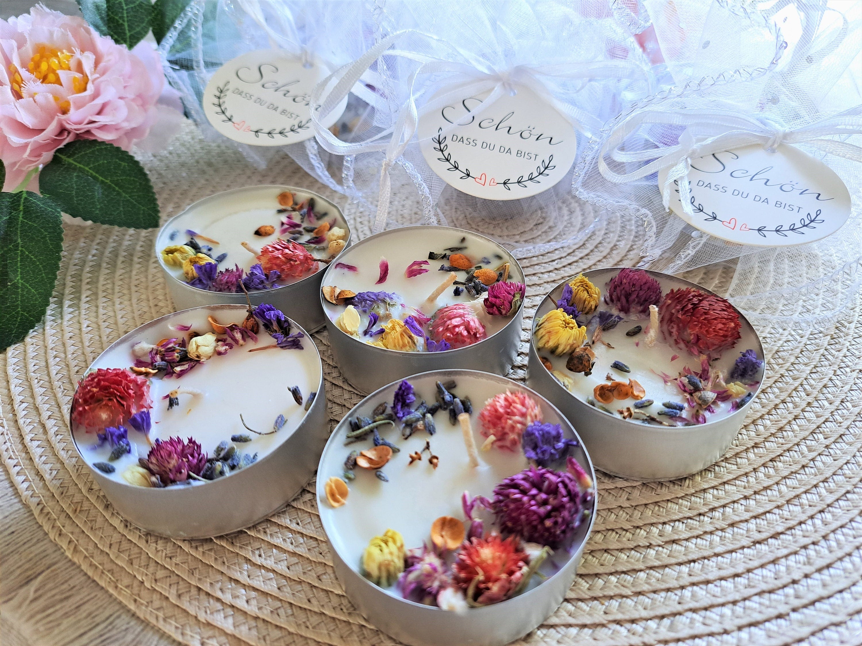 Dried flower candles deals