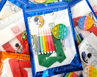 DIY Coloring Tote Bags Party Pre-Filled Gifts, Boys Girls Sensory Activity Goodie Bags, Prefilled Favors, Premade Kids Presents Toys Gadgets