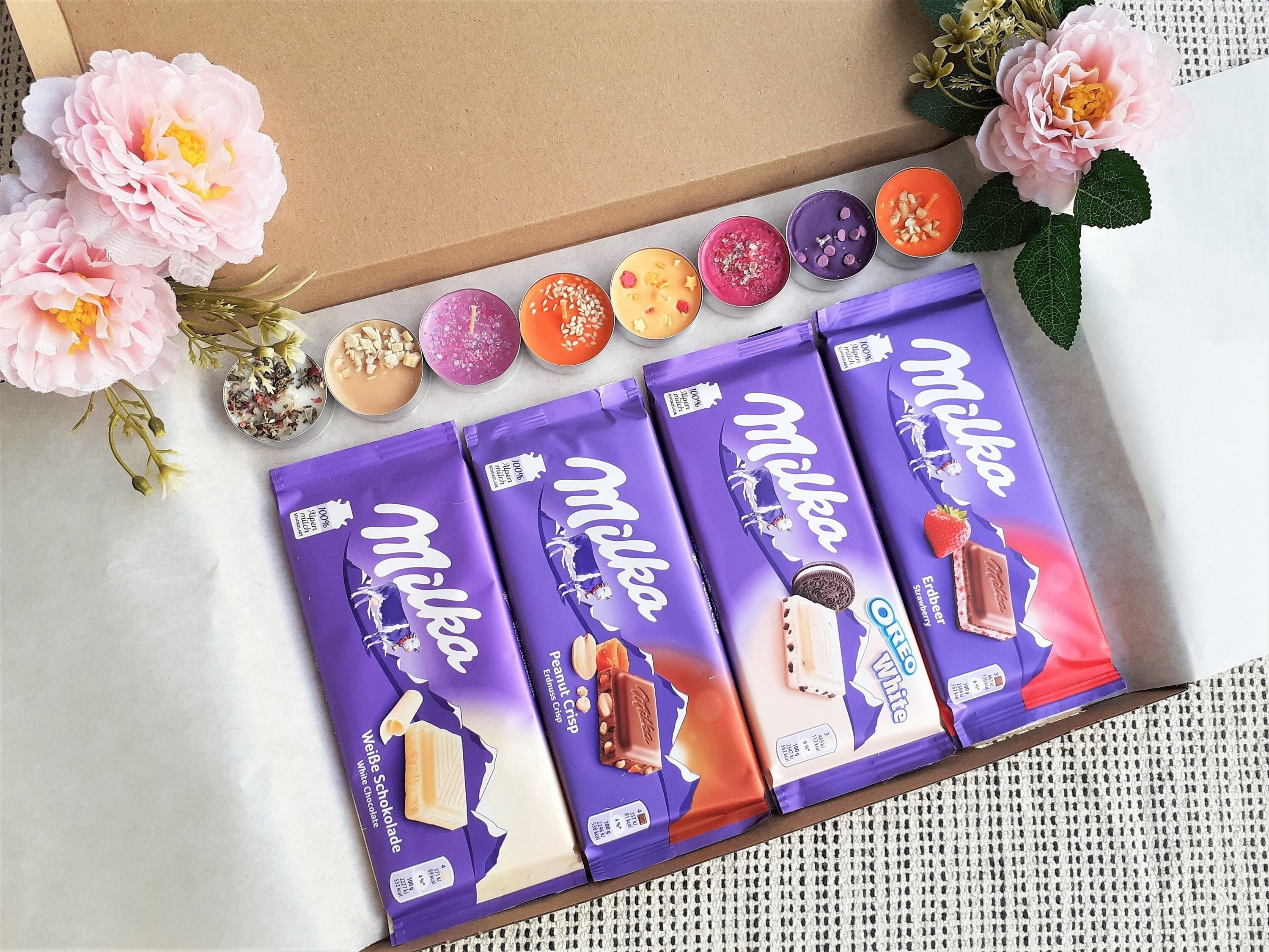 6 x Mixed Different Flavours Milka Chocolates Bars with Box (VSTAR) Perfect  Gift