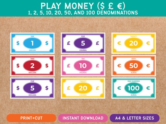 CURRENCY SYMBOLS FLASHCARDS For Kids Montessori Flashcards Printable ...