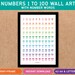 Numbers 1 to 100 Number Words Printable Wall Art Educational Poster ...