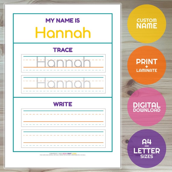 EYFS Learn to Write Your Name pen Starting School Personalised Name Card 