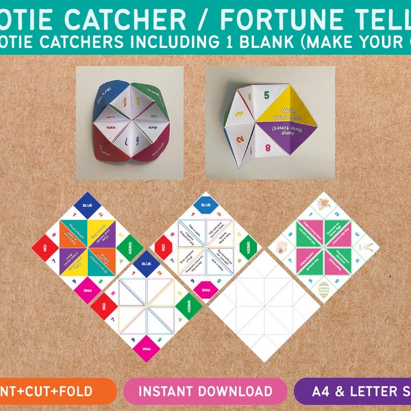 Boredom Busting - Kids Activity - Cootie Catcher - Fortune Teller - Origami - Screen Free - Printable Game - Learning Through Play