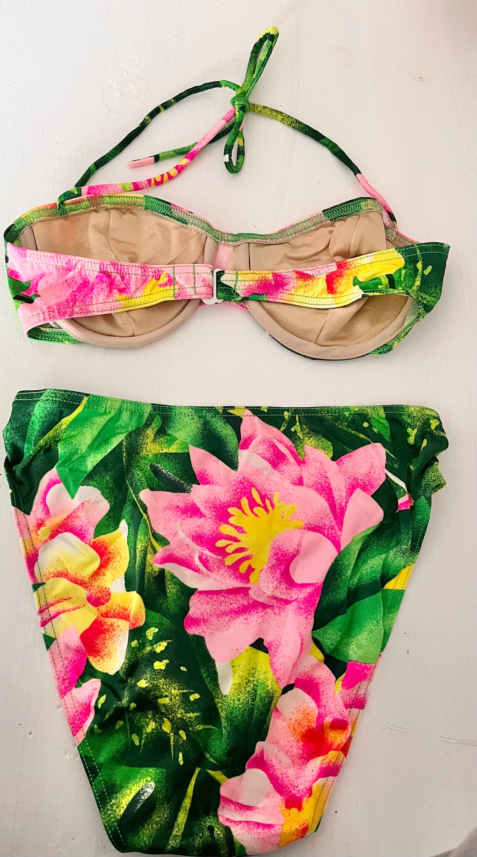 Vintage Bikini Wonderbra Swimsuit Floral Print Tropical 90s | Etsy