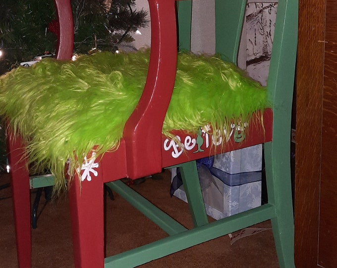 Custom Grinch Chair, Grinch Decor, Grinch Christmas, Christmas Decor Etsy
