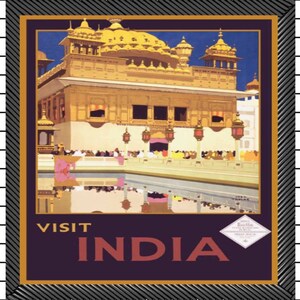 India Old Travel Poster 1920 - India Tourism Travel - India Travel Art Print - India Wall Art Decor - India Travel Wall Art Gift - India Art