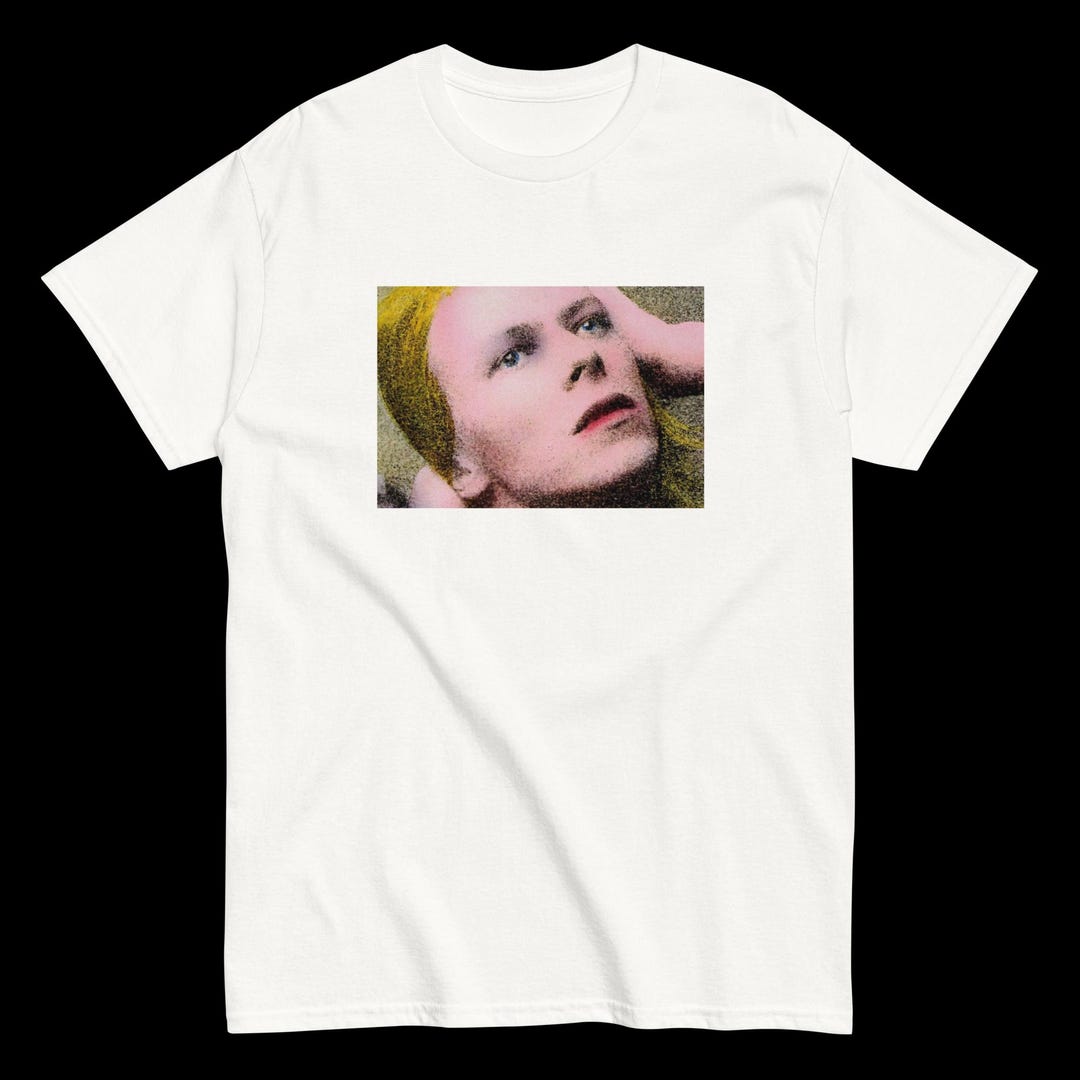 T-Shirt Ufficiale David Bowie 'Hunky Dory 2' - Giallo Senape, Cotone Morbido, Vestibilità Classica Unisex