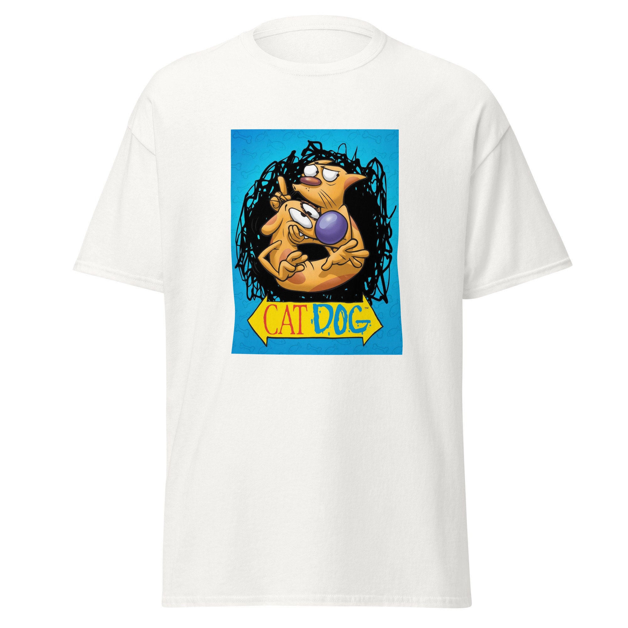 Catdog Inspired Printed T Shirt Classic Cartoon Tee for Fans