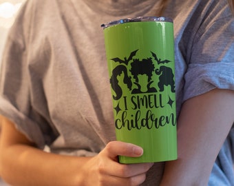 Halloween Witchy Coffee Tumbler 20oz I Smell Children Stainless Steel Cup in Green