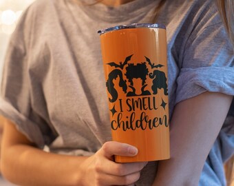 Halloween Witchy Coffee Tumbler 20oz I Smell Children Stainless Steel Cup in Orange