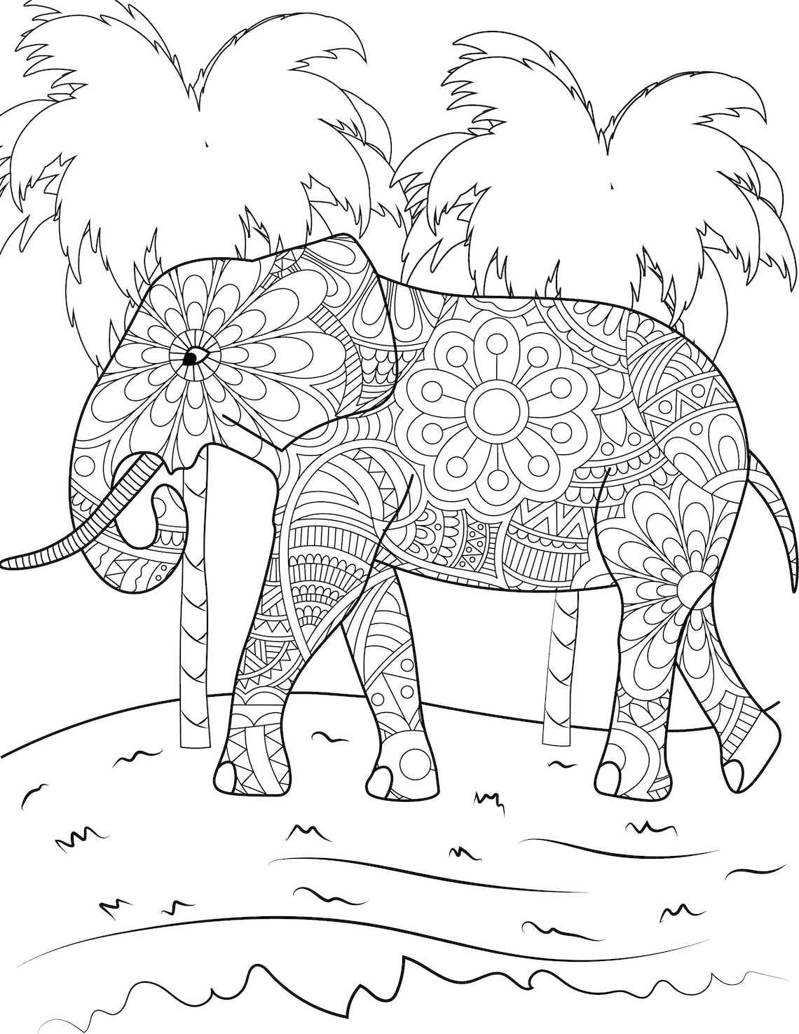 50 Animal Mandala Pages With Background - Etsy