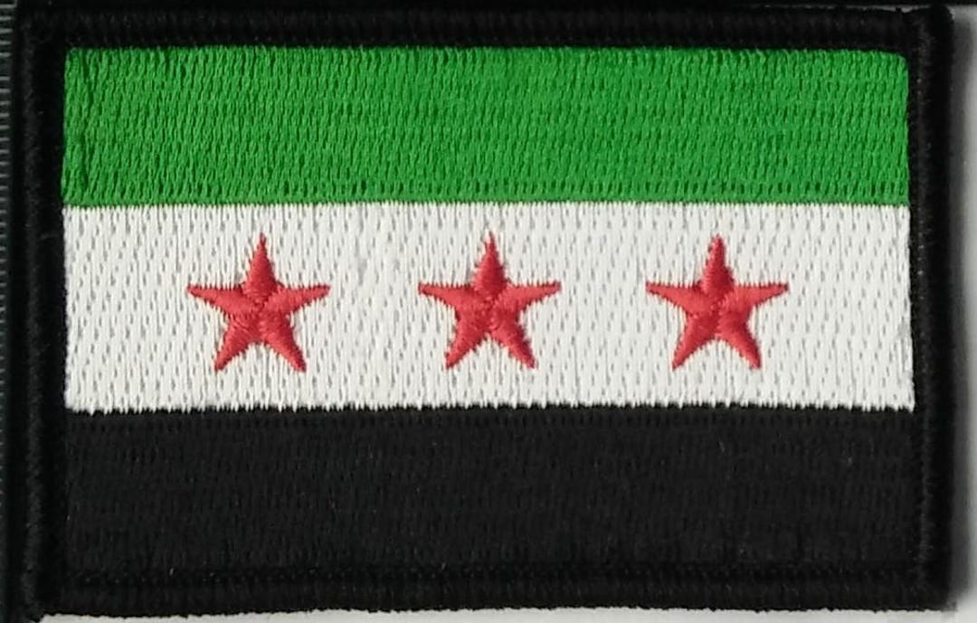 Toppa Ricamata Siria, 8x5 Cm, Da Cucire O Stirare, Qualità Top, Con Supporto Adesivo