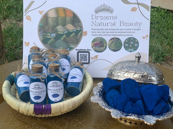 Savon noir Marocain béldi à la poudre de Nila bleu