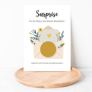Carte à gratter personnalisée - Annonce témoin marraine parents grands-parents