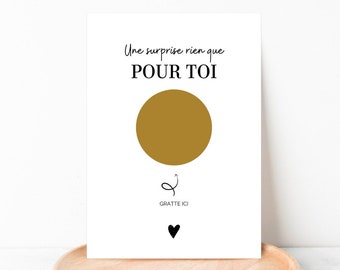 Carte à gratter personnalisable - Annonce mariage, grossesse, naissance, témoin, parrain, marraine, bon pour surprises, heureux évènements