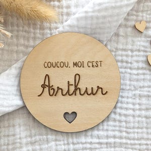 Carte bienvenue bébé - Pancarte bois naissance bébé - Carte annonce prénom bébé personnalisée