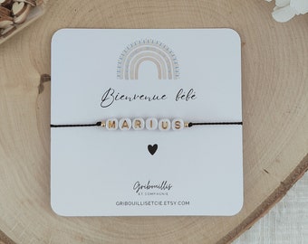 Customizable welcome baby bracelet, baby first name bracelet, birth gift, welcome baby gift, customizable baby first name letter