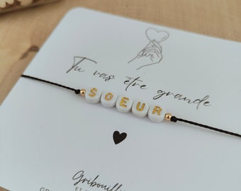 Bracelet you are going to be a big sister, sister letter bracelet, big sister pregnancy announcement, future sister gift