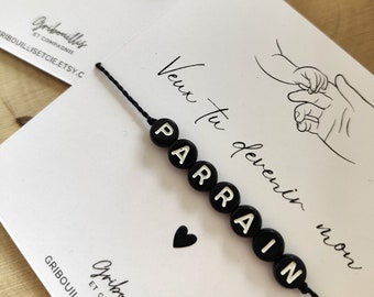 Godfather bracelet, do you want to become my godfather, godfather letter bracelet, godfather request, godfather surprise godfather gift