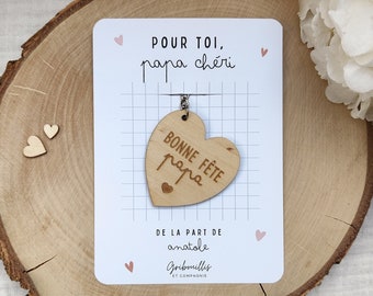 Personalized wooden key ring - Happy Dad's Day - Father's Day key ring - Gift for dad - Dad's Day - Dad gift idea