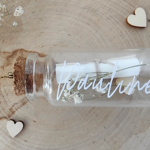 Personalized secret message bottle and flowers Request for witness, bridesmaid, godmother, godfather, wedding, pregnancy announcement, gift image 3