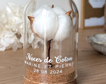 Anniversaire de mariage - Noces de coton - Cadeau 1 an mariage - Anniversaire couple - Déco souvenir mariage