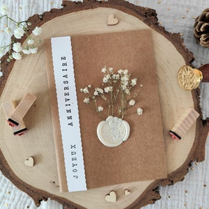 Personalized Flower Card - Dried Flowers, Wax Bucket and Stamped Letters - Birthday, Valentine's Day, Love - Handmade image 3