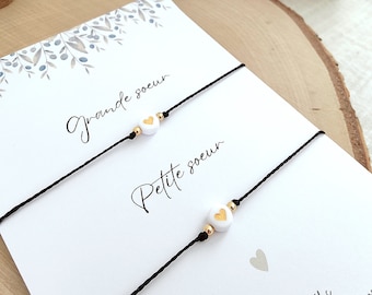 Sisters bracelet - big sister little sister - duo bracelet - sister gift - birthday gift - duo bracelets