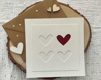 Carte de vœux fait main, carte mariage, carte félicitations, carte amour, carte saint-valentin