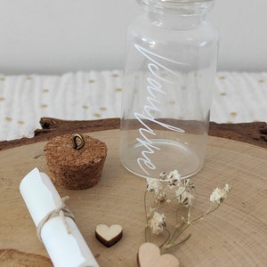 Personalized secret message bottle and flowers Request for witness, bridesmaid, godmother, godfather, wedding, pregnancy announcement, gift image 4