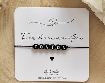 Uncle bracelet - you're going to be a wonderful uncle, uncle letter bracelet, uncle pregnancy announcement, future uncle gift, uncle gift
