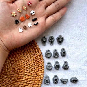 Mini Size Ghost Pumpkin Bat Skull Acorn | Polymer Clay Cutters | Halloween Clay Cutter | Fall Clay Cutter