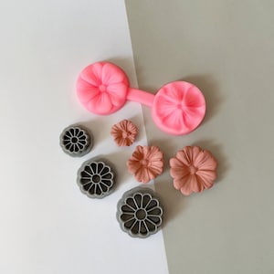 Stampo per pressa a fiore / Taglierina per argilla polimerica - Timbro per goffratura floreale 3D per orecchini e lavori artigianali
