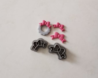 Bow #1 | Polymer Clay Cutter [Christmas]